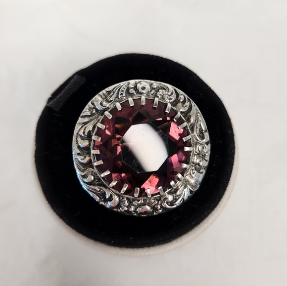 Antique Silver Scottish Amythyst Brooch - Picture 4 of 16